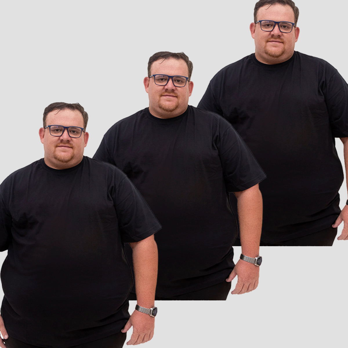 Kit 3 Camisetas Básica 100% Algodão Plus Size G1 ao G5