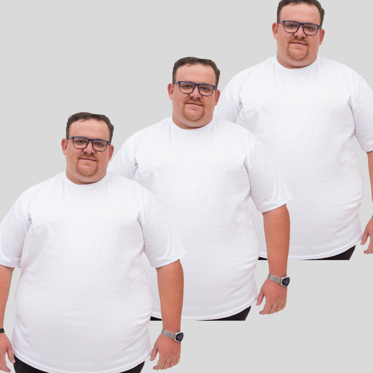 Kit 3 Camisetas Básica 100% Algodão Plus Size G1 ao G5