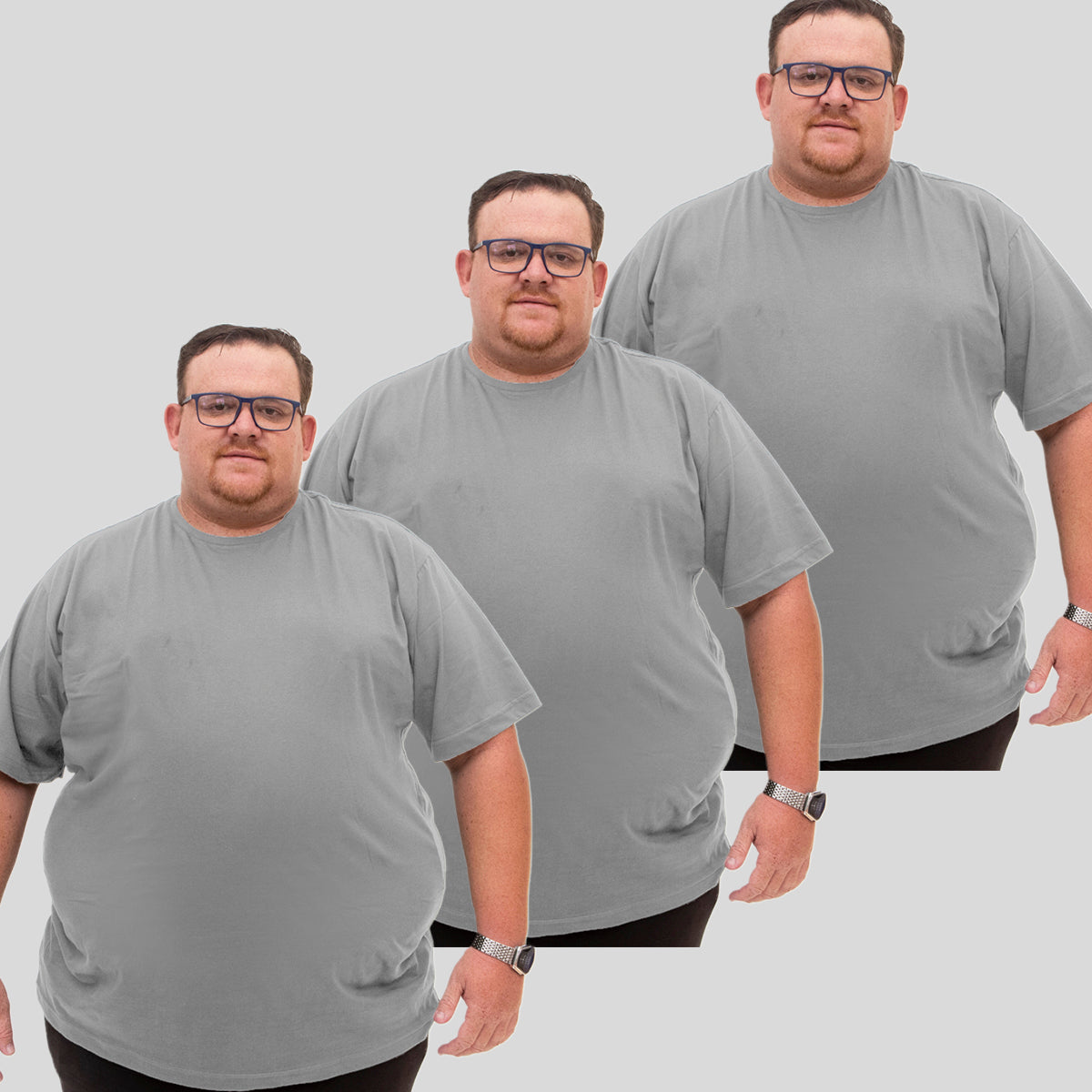 Kit 3 Camisetas Básica 100% Algodão Plus Size G1 ao G5
