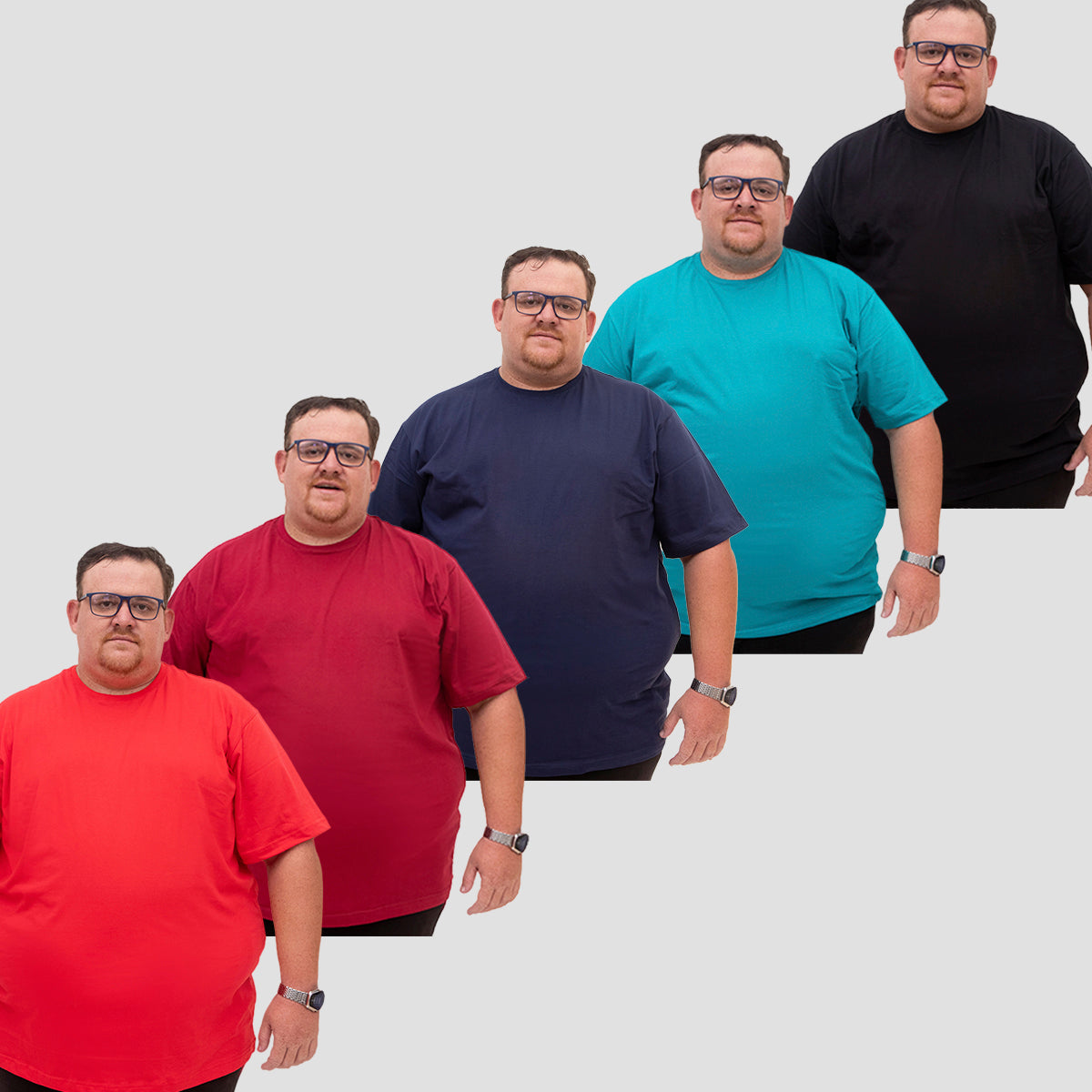 Kit 5 Camisetas Básica 100% Algodão D'Lujo Plus Size