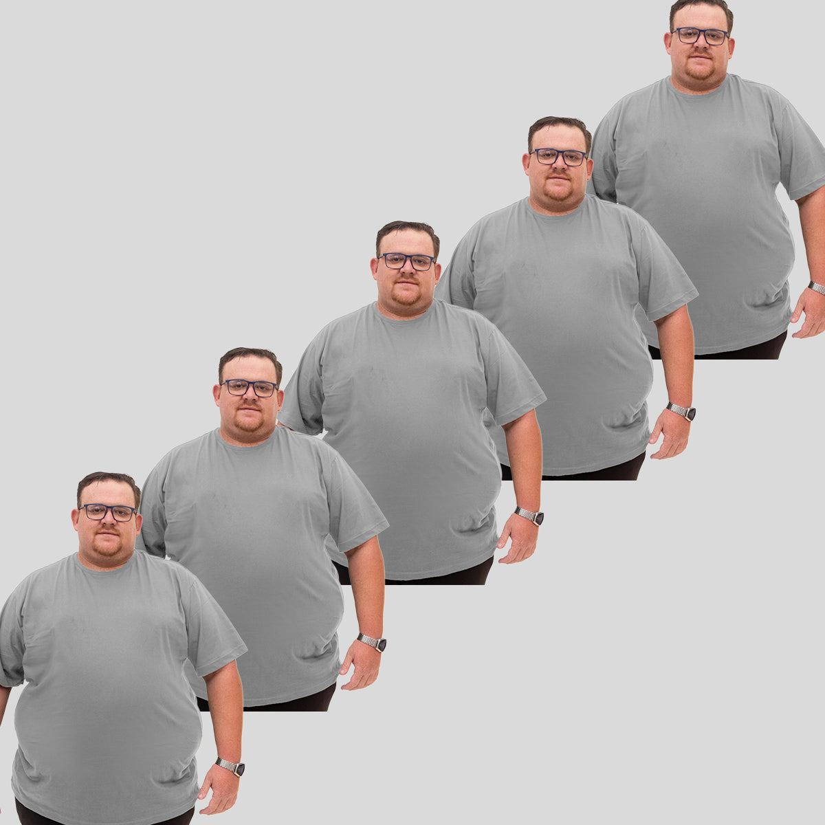 Kit 5 Camisetas Básica 100% Algodão D'Lujo Plus Size
