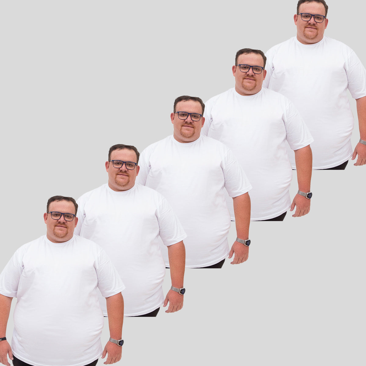 Kit 5 Camisetas Básica 100% Algodão D'Lujo Plus Size