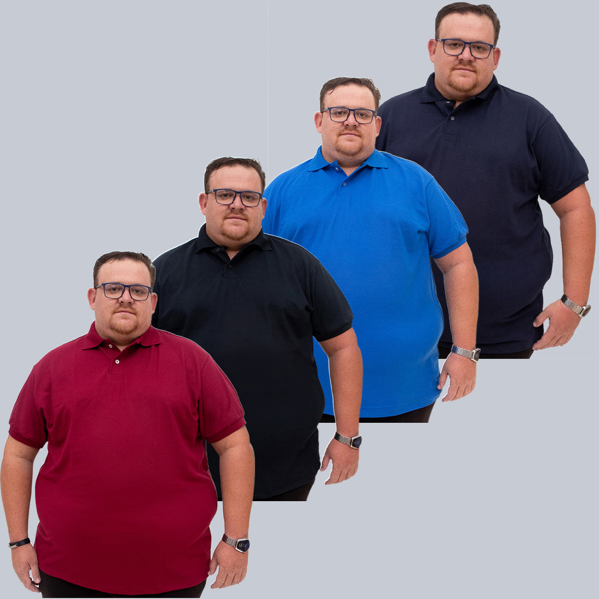 Kit 4 Camisetas Gola Polo Piquet Plus Size - G1 ao G5