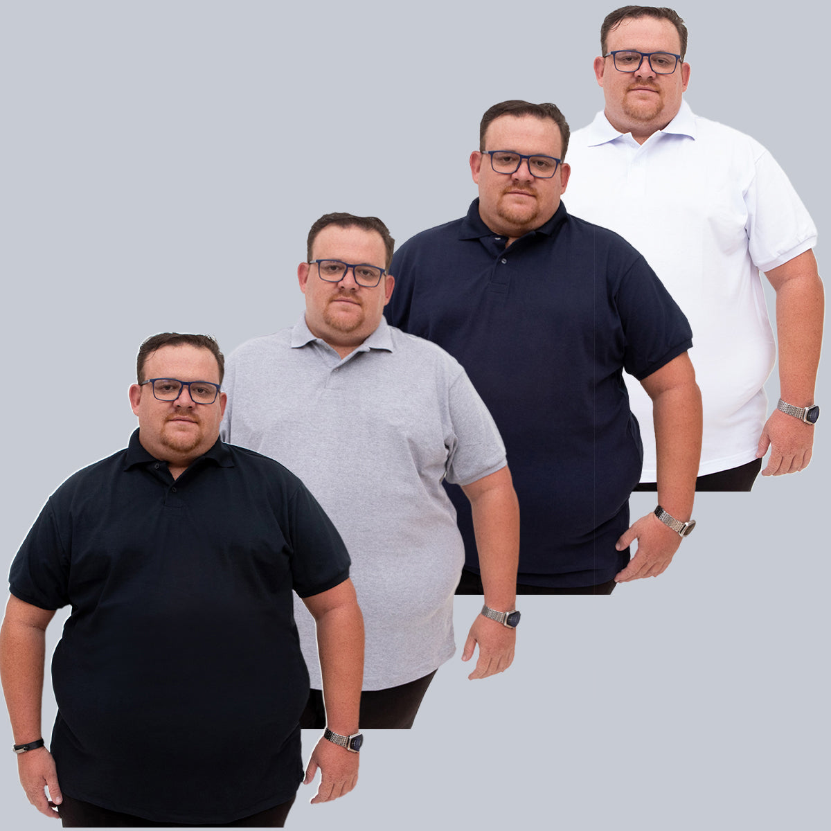 Kit 4 Camisetas Gola Polo Piquet Plus Size - G1 ao G5
