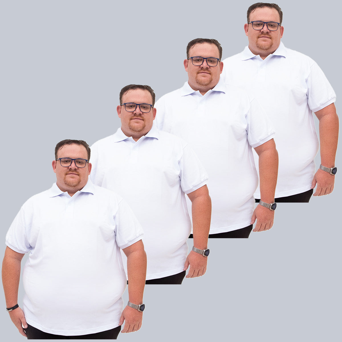 Kit 4 Camisetas Gola Polo Piquet Plus Size - G1 ao G5
