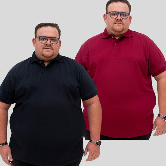 Kit 2 Camisetas Gola Polo Piquet Plus Size - G1 ao G5