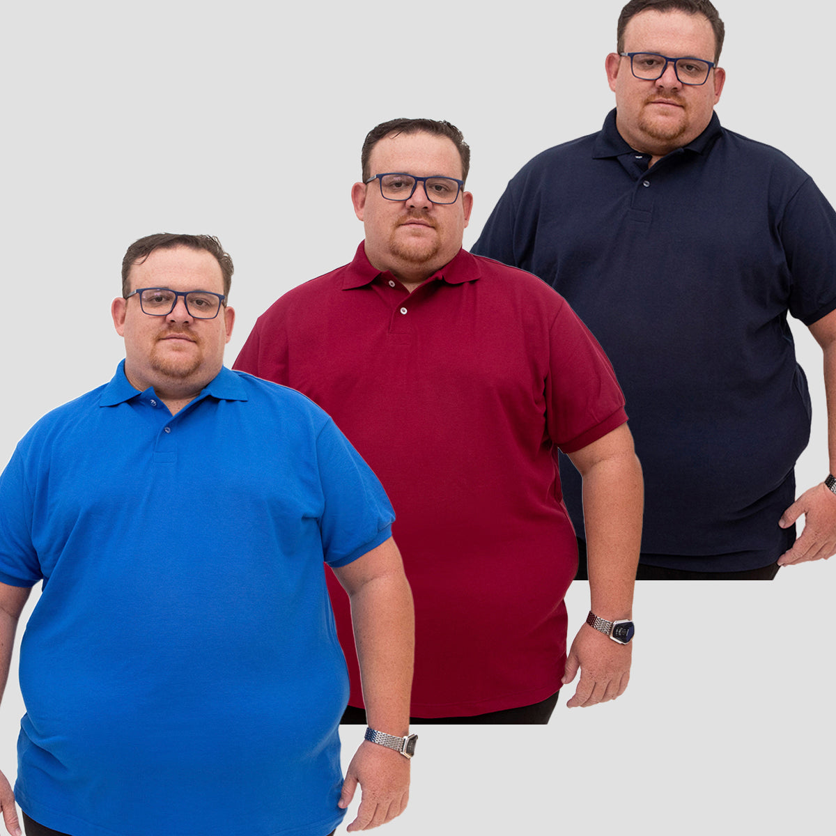 Kit 3 Camisetas Gola Polo Piquet Plus Size - G1 ao G5
