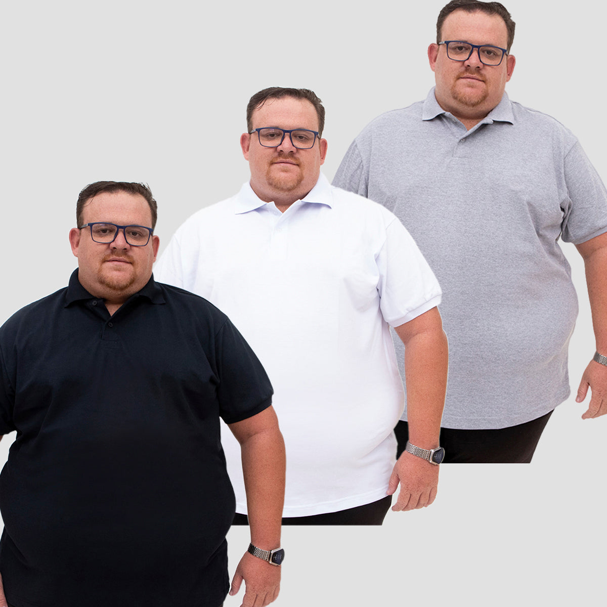 Kit 3 Camisetas Gola Polo Piquet Plus Size - G1 ao G5