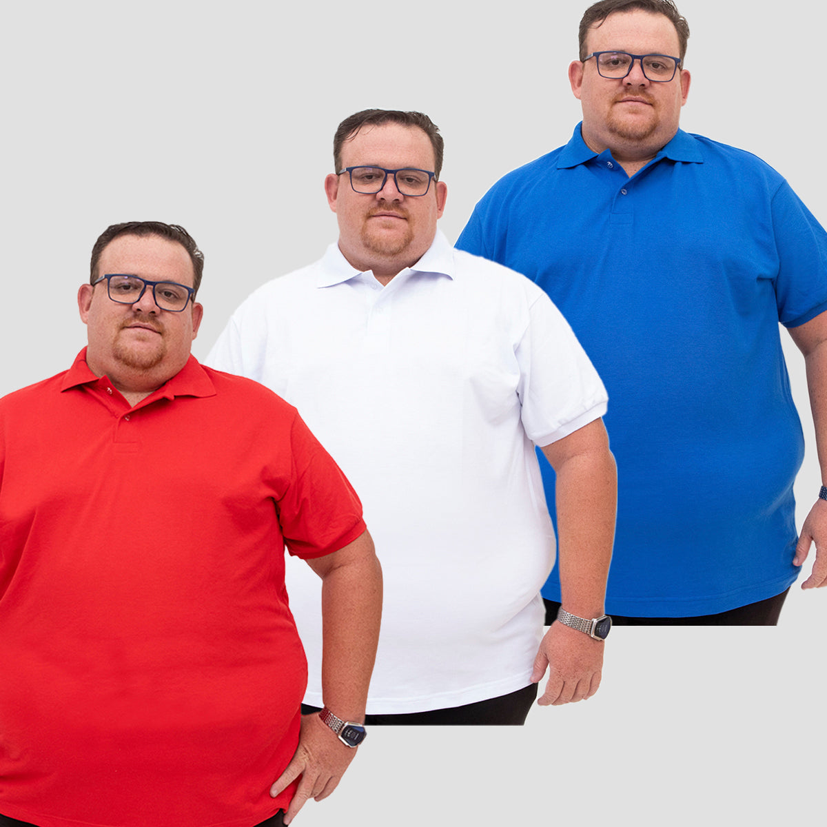 Kit 3 Camisetas Gola Polo Piquet Plus Size - G1 ao G5