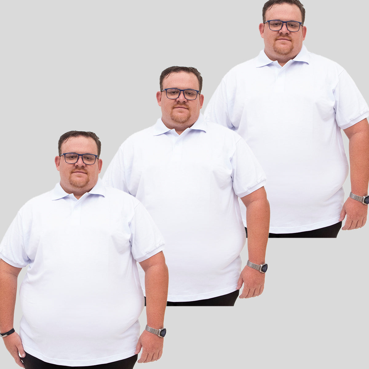 Kit 3 Camisetas Gola Polo Piquet Plus Size - G1 ao G5
