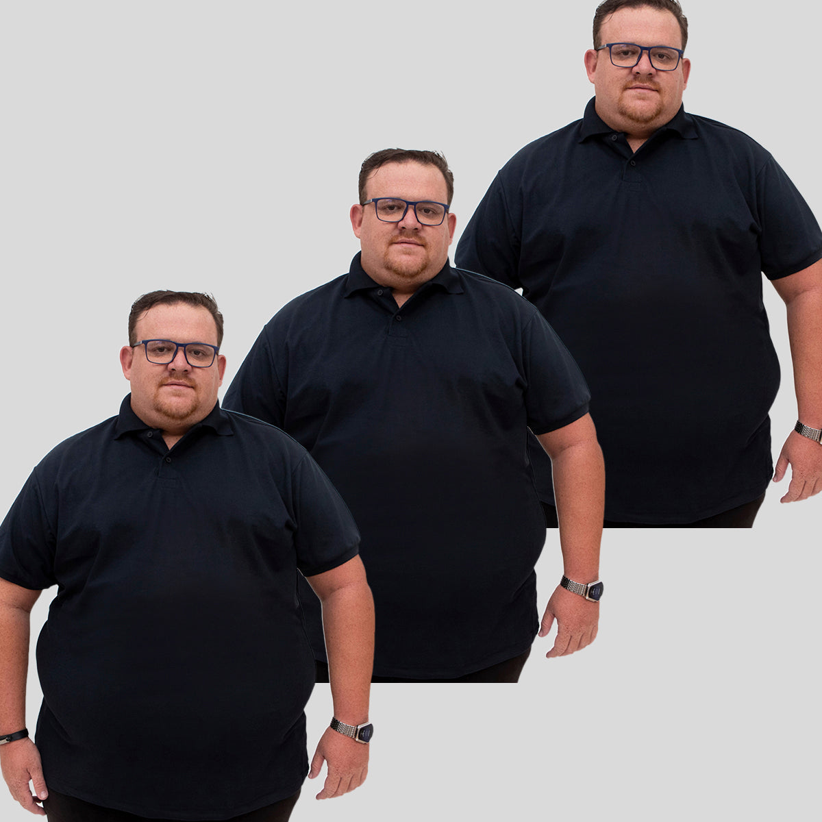 Kit 3 Camisetas Gola Polo Piquet Plus Size - G1 ao G5