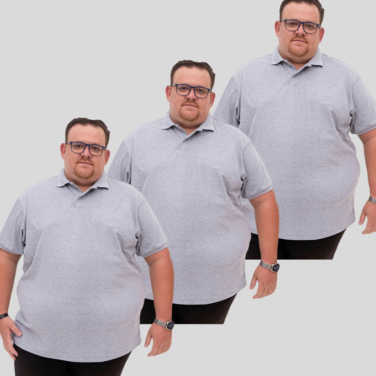 Kit 3 Camisetas Gola Polo Piquet Plus Size - G1 ao G5